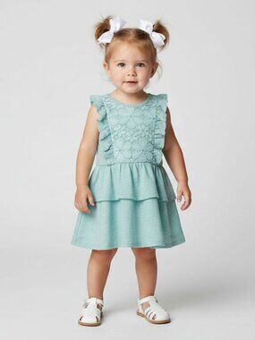 Isobella & Chloe NWT Baby Girls Dress Baby Girls Knit and Lace Tiered
